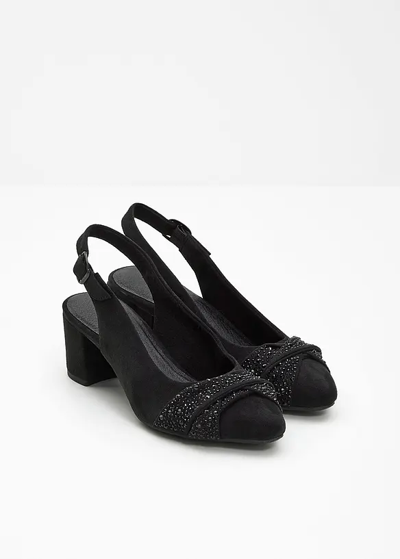 Jana Komfort-Slingpumps in bequemer Weite in schwarz - Jana