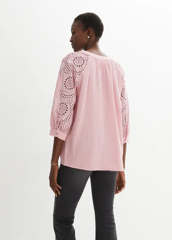Tunikabluse aus luftigem Musselin in rosa von hinten (im Anschnitt) - bonprix Tunikabluse aus luftigem Musselin in rosa von hinten (im Anschnitt) - bonprix