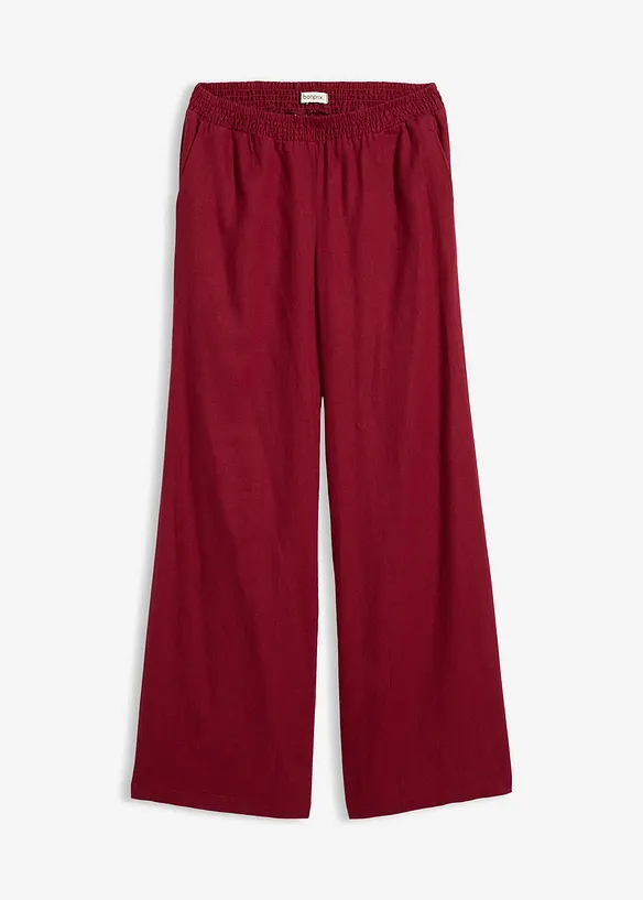 Palazzo-Hose aus Leinen-Viskose-Mix in rot von vorne - bonprix Palazzo-Hose aus Leinen-Viskose-Mix in rot von vorne - bonprix