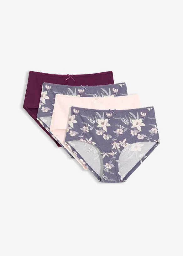 Damen Maxipanty mit Baumwolle (4er Pack) in rosa von vorne - bonprix