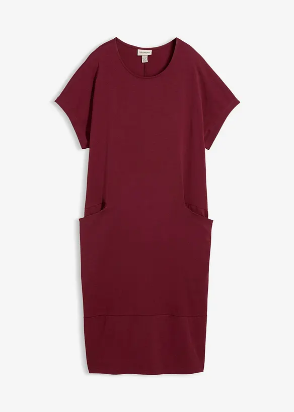 Jerseykleid mit Taschen in rot von vorne - bonprix