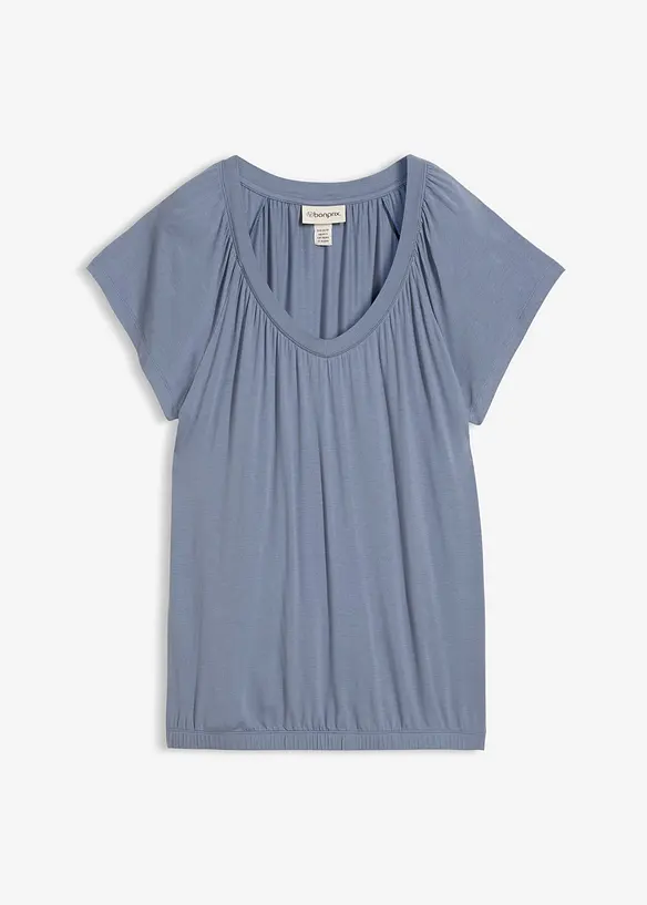 Shirt aus Viskose-Mix in blau von vorne - bonprix