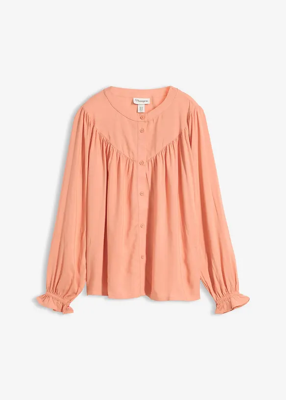 Prairie-Bluse aus fließender Viskose in orange von vorne - bonprix