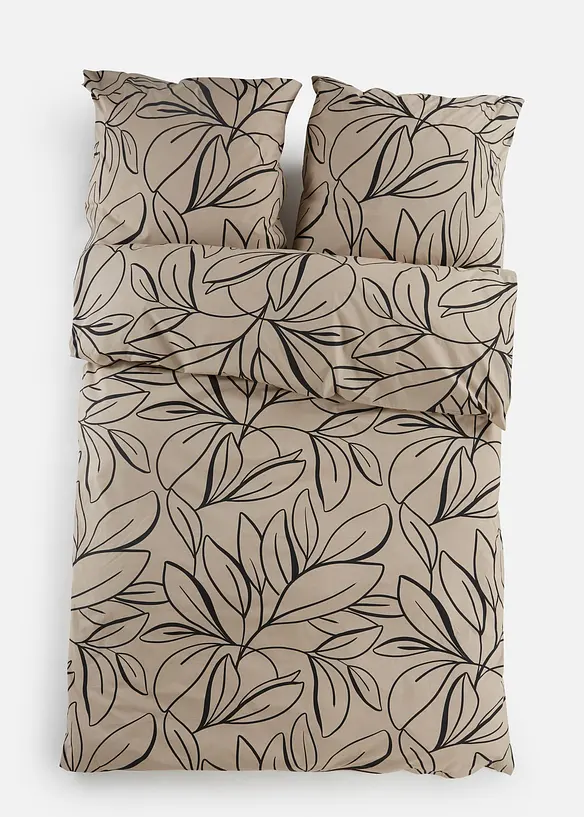Perkal-Bettwäsche in beige von vorne - bonprix