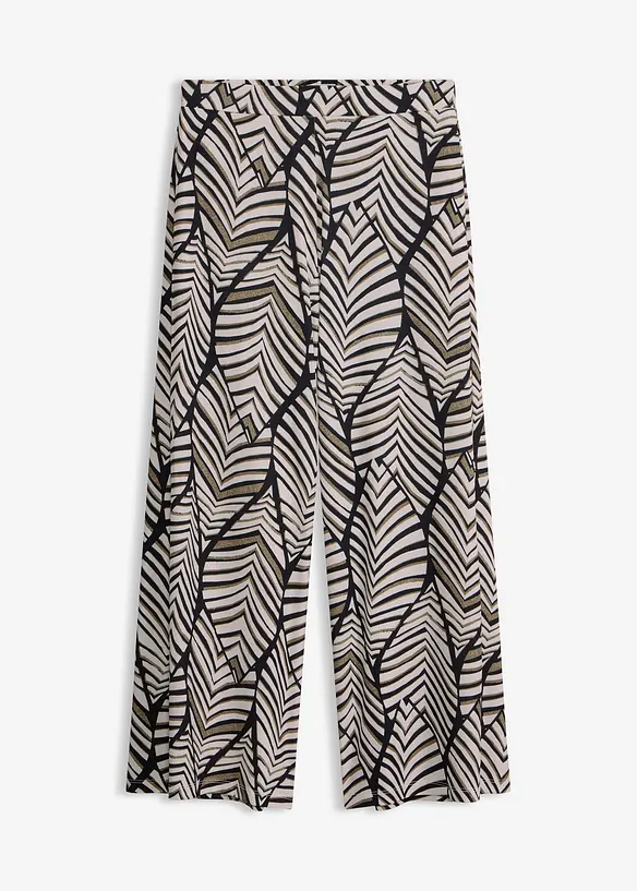 Weite Jerseyhose in schwarz von vorne - bonprix