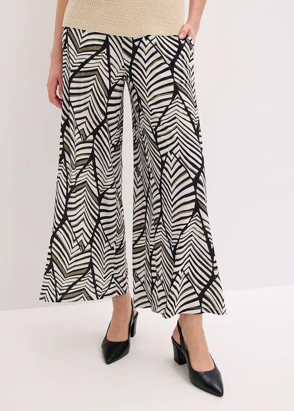 Weite Jerseyhose in schwarz von vorne - bonprix