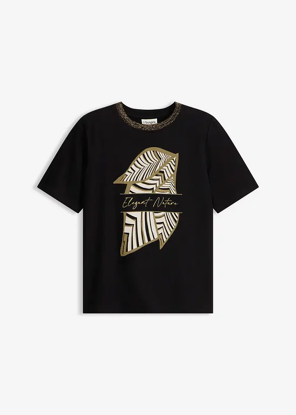 Shirt aus Bio-Baumwolle in schwarz von vorne - bonprix Shirt aus Bio-Baumwolle in schwarz von vorne - bonprix
