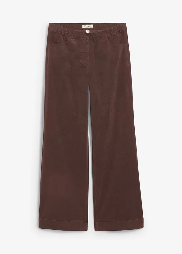 High-Waist-Cordhose aus Baumwoll-Mix in braun von vorne - bonprix High-Waist-Cordhose aus Baumwoll-Mix in braun von vorne - bonprix