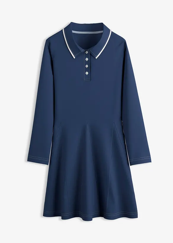 Ausgestelltes Shirtkleid aus reiner Bio-Baumwolle in blau von vorne - bonprix Ausgestelltes Shirtkleid aus reiner Bio-Baumwolle in blau von vorne - bonprix