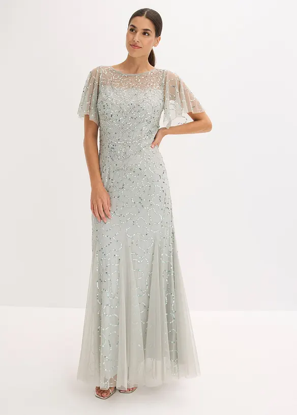 Abendkleid in blau von vorne (Totalaufnahme) - bonprix Abendkleid in blau von vorne (Totalaufnahme) - bonprix