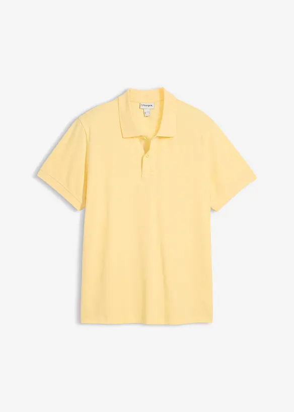 Piqué-Poloshirt aus reiner Bio-Baumwolle in gelb von vorne - bonprix