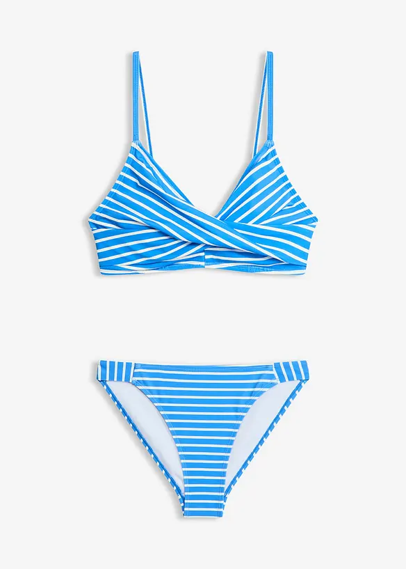 Bikini mit Wickeloptik (2-tlg.Set) in blau von vorne - bonprix