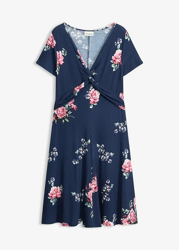 Jerseykleid aus Viskose-Mix in blau von vorne - bonprix Jerseykleid aus Viskose-Mix in blau von vorne - bonprix