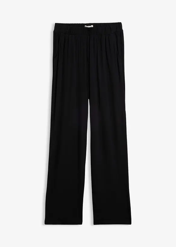 Jersey-Hose aus fließender Viskose in schwarz von vorne - bonprix Jersey-Hose aus fließender Viskose in schwarz von vorne - bonprix
