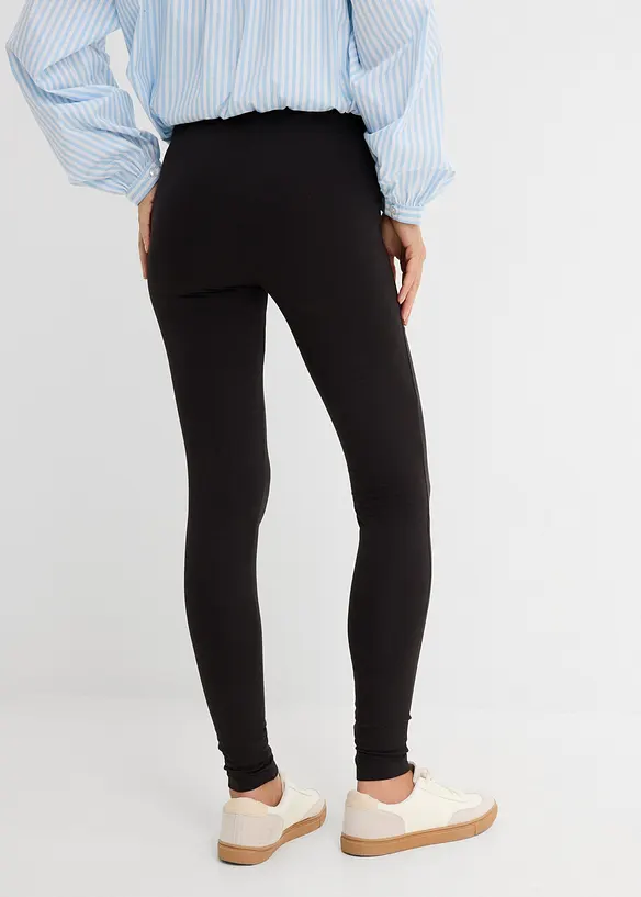 Leggings (2er Pack) in schwarz von hinten - bonprix