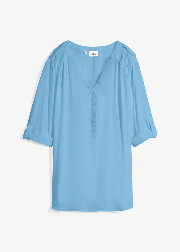 Tunikabluse aus softer Viskose in blau von vorne - bonprix Tunikabluse aus softer Viskose in blau von vorne - bonprix