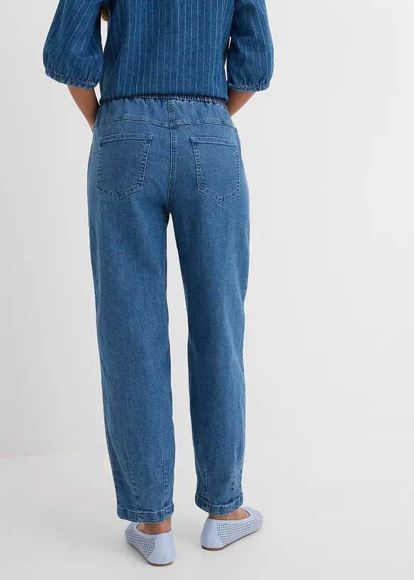 Mom-Jeans High Waist, Bequembund in blau von hinten - bonprix Mom-Jeans High Waist, Bequembund in blau von hinten - bonprix