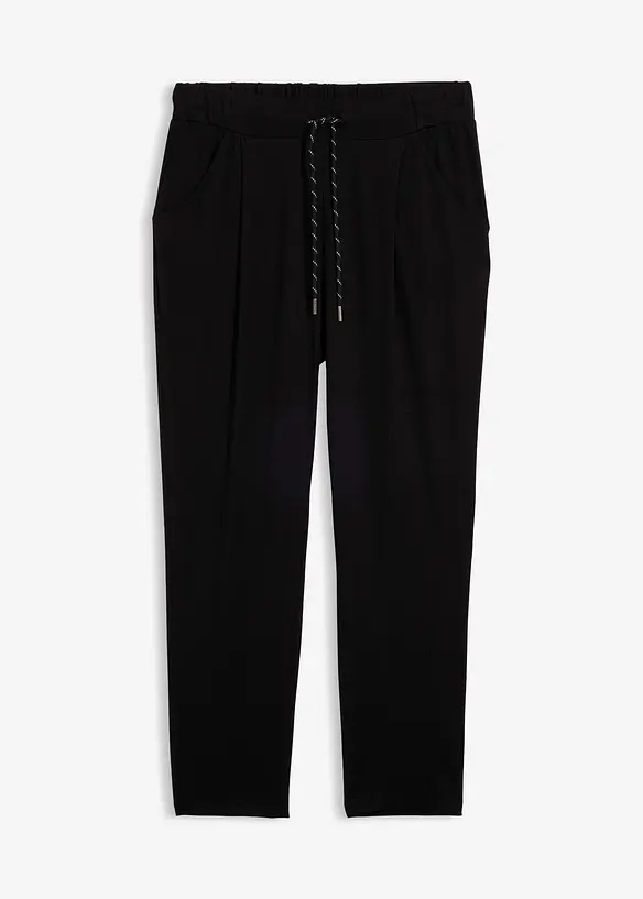 Sporthose aus Viskose-Mix, 7/8-Länge in schwarz von vorne - bonprix