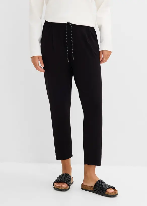 Sporthose aus Viskose-Mix, 7/8-Länge in schwarz von vorne - bonprix