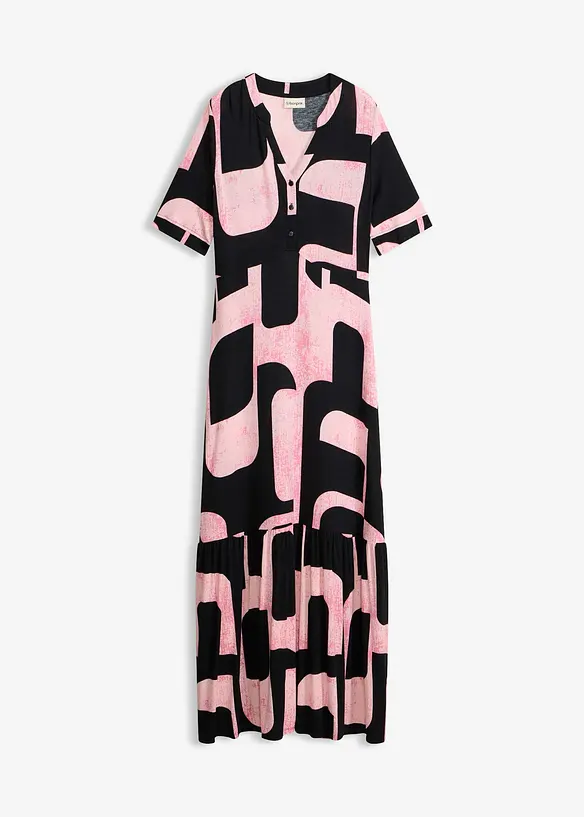 Maxikleid aus softem Viskose-Mix in schwarz von vorne - bonprix Maxikleid aus softem Viskose-Mix in schwarz von vorne - bonprix