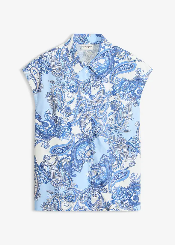 bedruckte Bluse aus fließender Viskose in weiß von vorne - bonprix bedruckte Bluse aus fließender Viskose in weiß von vorne - bonprix