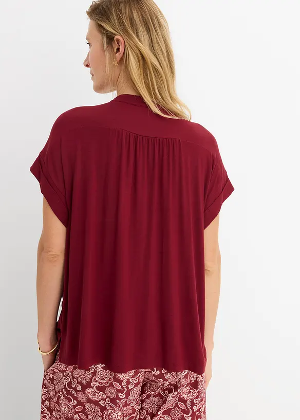 Shirtbluse aus softem Viskose Mix in rot von hinten (im Anschnitt) - bonprix
