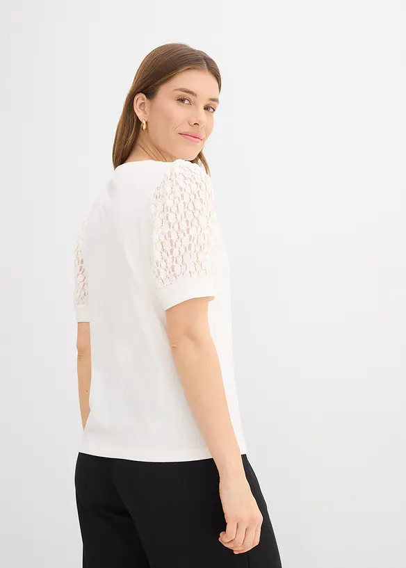 Shirt aus Baumwoll-Mix in weiß von hinten (im Anschnitt) - bonprix Shirt aus Baumwoll-Mix in weiß von hinten (im Anschnitt) - bonprix