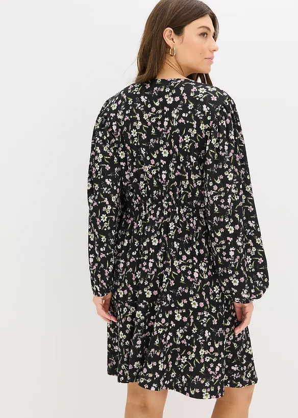 Tunika-Jerseykleid in schwarz von hinten (Totalaufnahme) - bonprix Tunika-Jerseykleid in schwarz von hinten (Totalaufnahme) - bonprix