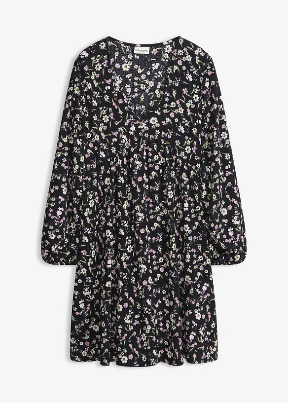 Tunika-Jerseykleid in schwarz von vorne - bonprix Tunika-Jerseykleid in schwarz von vorne - bonprix