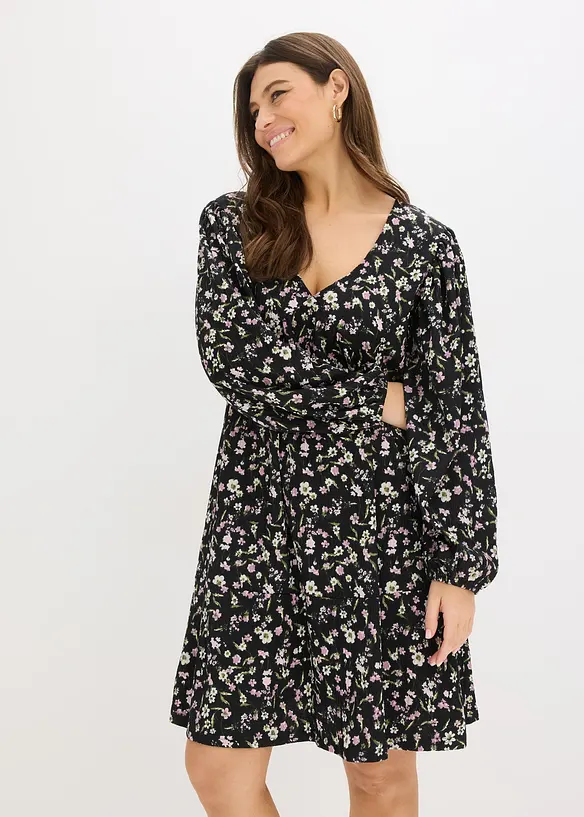 Tunika-Jerseykleid in schwarz von vorne (Totalaufnahme) - bonprix Tunika-Jerseykleid in schwarz von vorne (Totalaufnahme) - bonprix