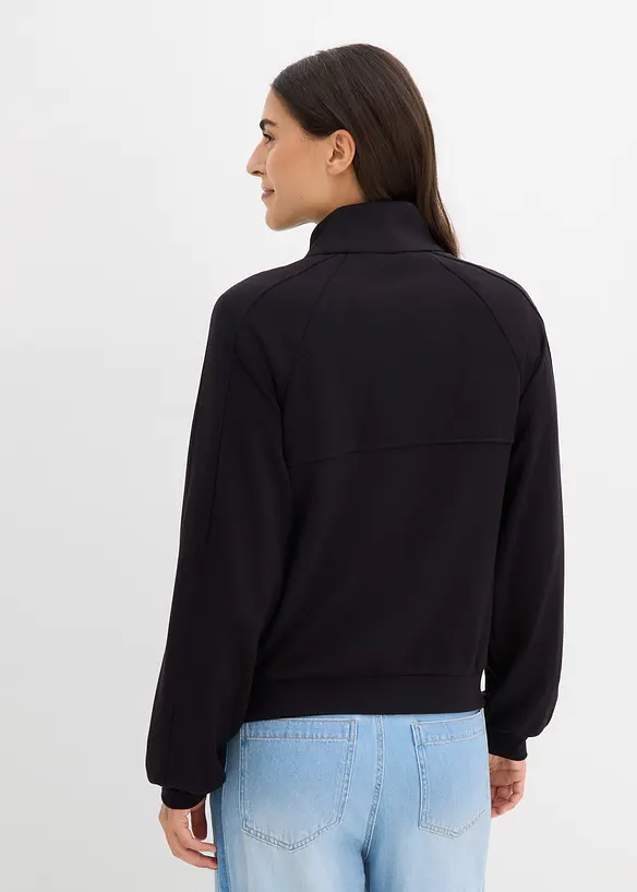 Scuba-Sweatjacke in schwarz von hinten (im Anschnitt) - bonprix Scuba-Sweatjacke in schwarz von hinten (im Anschnitt) - bonprix