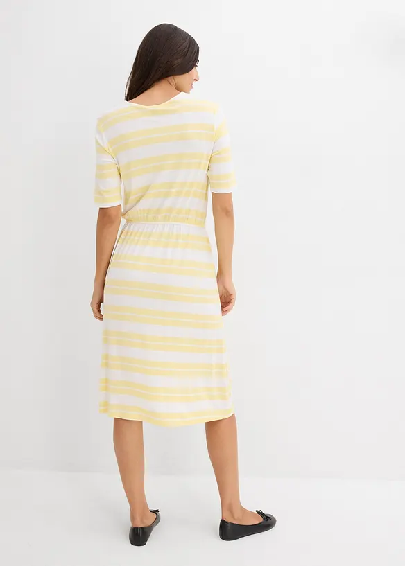 Shirtkleid aus Viskosemix in gelb von hinten (Totalaufnahme) - bonprix