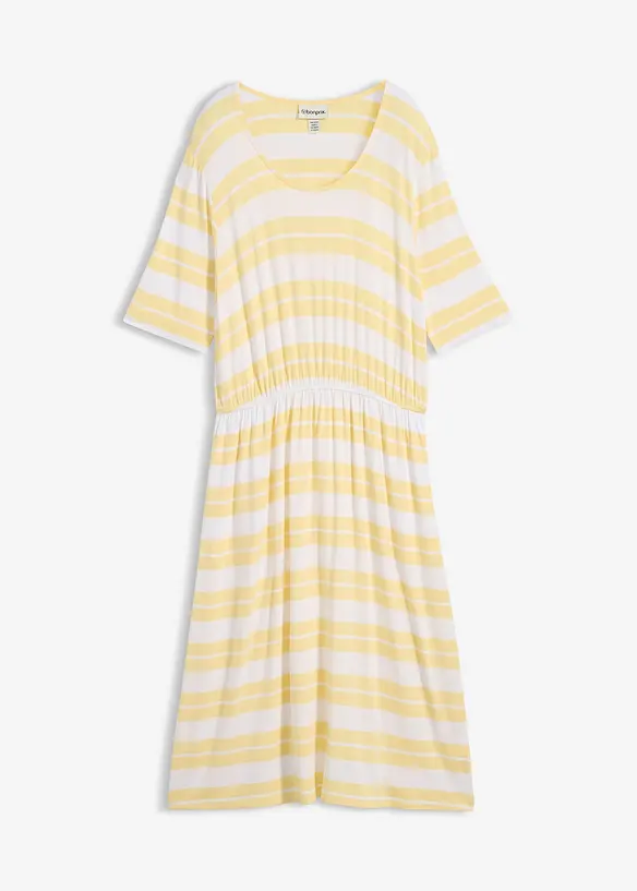 Shirtkleid aus Viskosemix in gelb von vorne - bonprix
