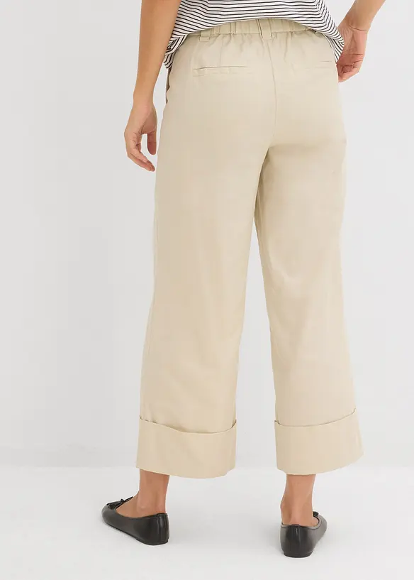 Chinohose aus reiner Bio-Baumwolle in beige von hinten - bonprix