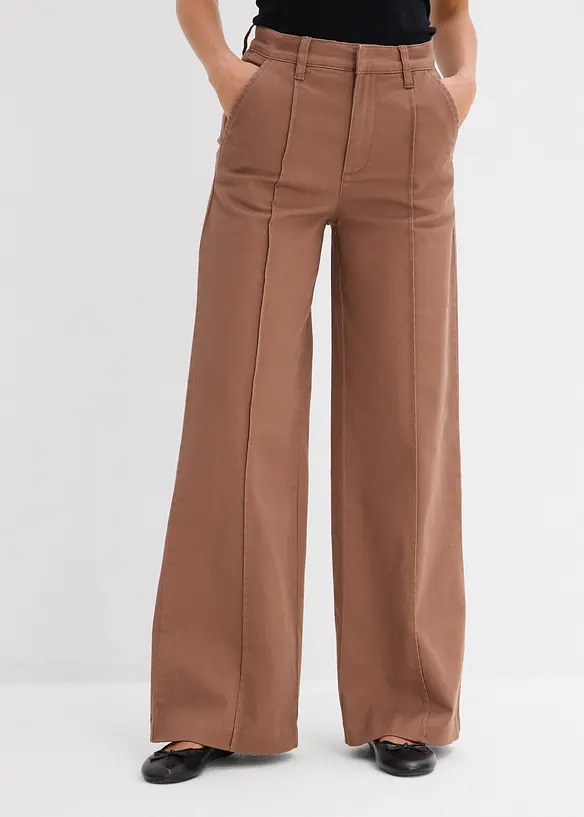 Twillhose aus elastischem Baumwoll-Mix in braun von vorne - bonprix Twillhose aus elastischem Baumwoll-Mix in braun von vorne - bonprix