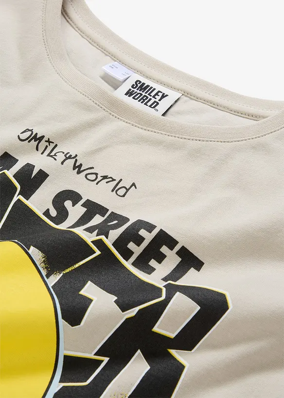 Smiley T-Shirt aus reiner Bio Baumwolle in grau - SmileyWorld