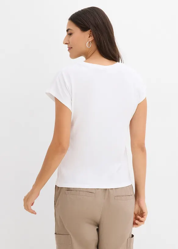 T-Shirt aus reiner Baumwolle in weiß von hinten (im Anschnitt) - bonprix T-Shirt aus reiner Baumwolle in weiß von hinten (im Anschnitt) - bonprix