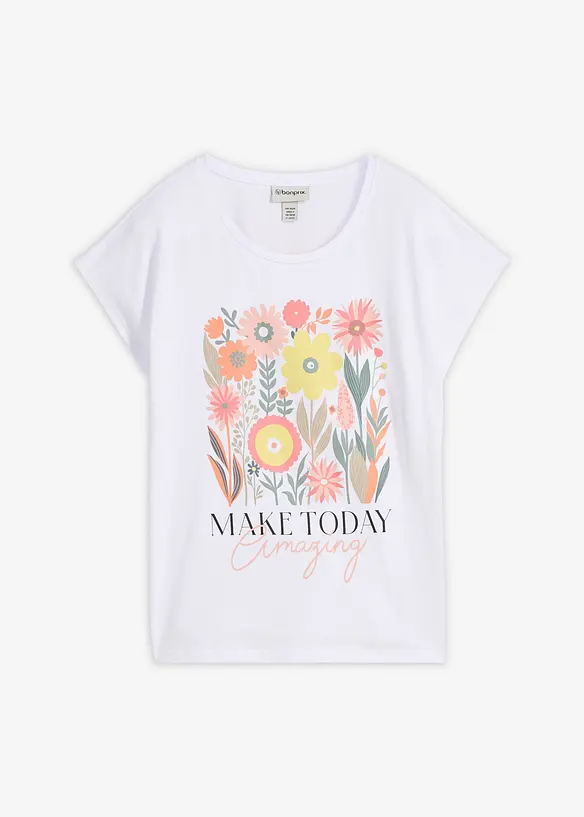 T-Shirt aus reiner Baumwolle in weiß von vorne - bonprix T-Shirt aus reiner Baumwolle in weiß von vorne - bonprix