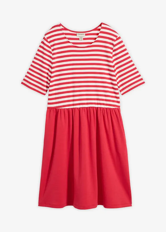 Shirtkleid aus reiner Baumwolle in rot von vorne - bonprix