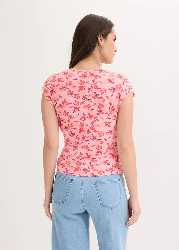 Shirt mit Knoten-Detail in rosa von hinten (im Anschnitt) - bonprix
