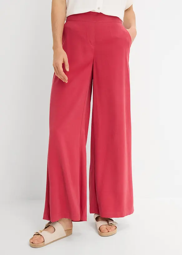 Palazzo-Hose aus Viskose-Mix in rot von vorne - bonprix Palazzo-Hose aus Viskose-Mix in rot von vorne - bonprix