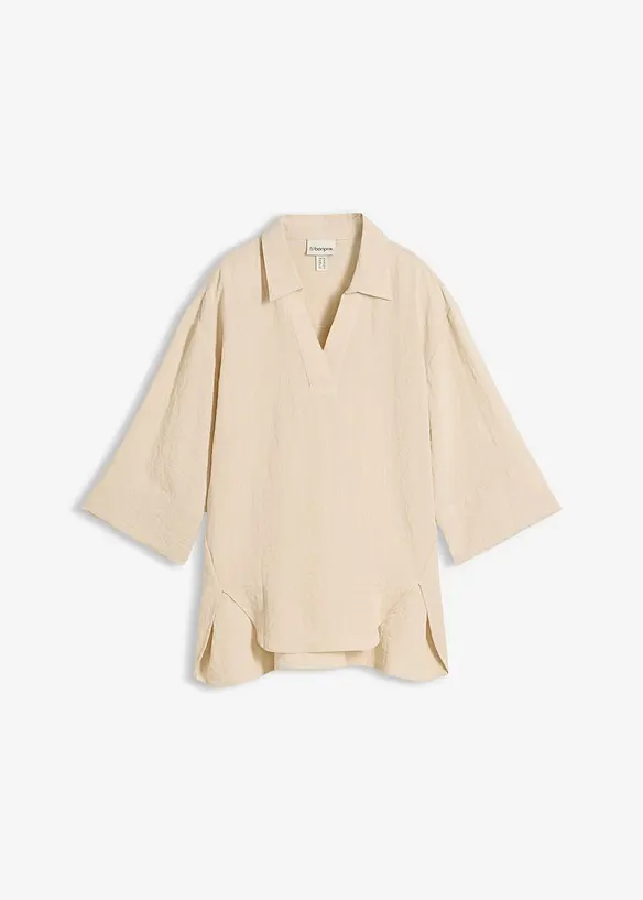 Tunika aus softem Viskose-Mix in beige von vorne - bonprix