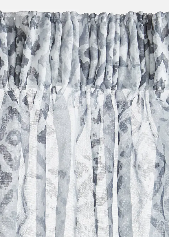 Gardine mit recyceltem Polyester und  Druck (1er Pack) in grau - bonprix