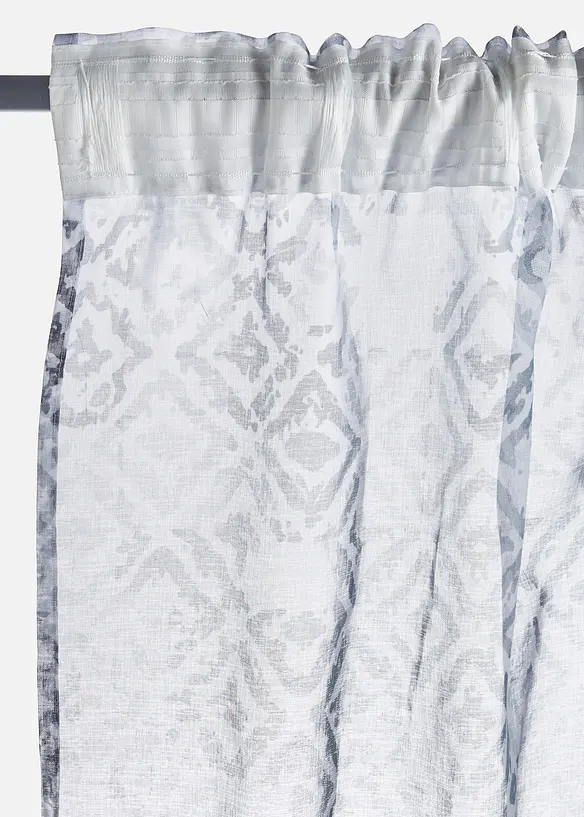Gardine mit recyceltem Polyester und  Druck (1er Pack) in grau - bonprix