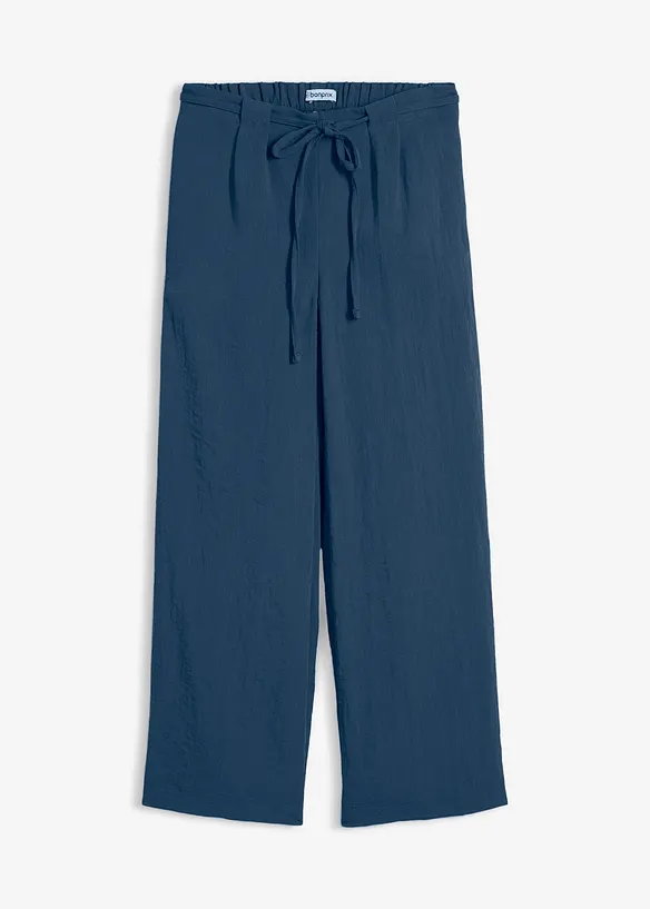 Culotte aus fließendem Viskose-Mix in blau von vorne - bonprix