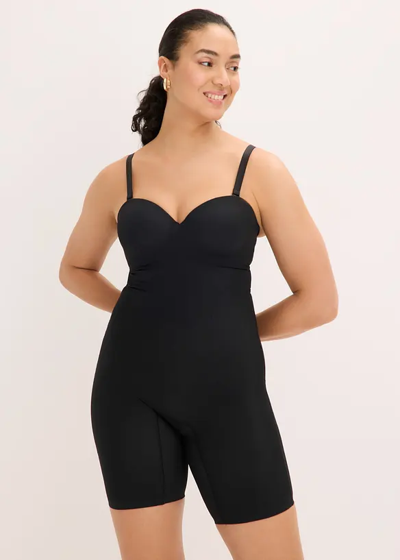 Light Body Shaper mit abnehmbaren Trägern in schwarz von vorne (Totalaufnahme) - bonprix
