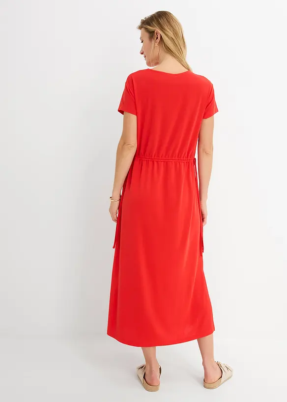 Shirtkleid aus weichem Piqué in rot von hinten (Totalaufnahme) - bonprix Shirtkleid aus weichem Piqué in rot von hinten (Totalaufnahme) - bonprix