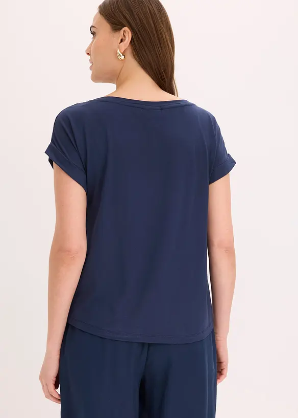 Shirt mit Lochspitze in blau von hinten (im Anschnitt) - bonprix Shirt mit Lochspitze in blau von hinten (im Anschnitt) - bonprix