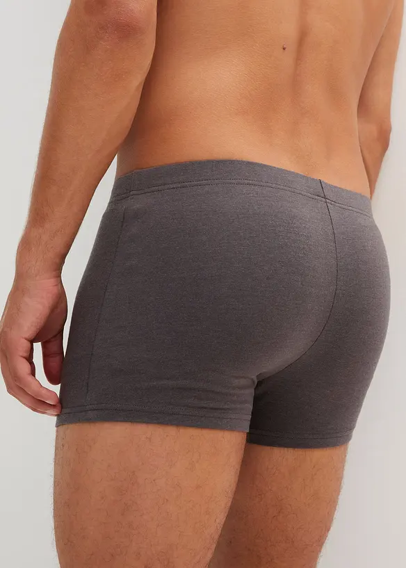 Boxershorts eng mit Baumwolle (3er Pack) in grau von hinten - bonprix