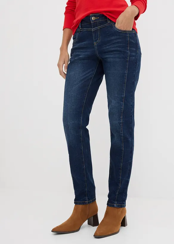 Boyfriend-Jeans in blau von vorne - bonprix
